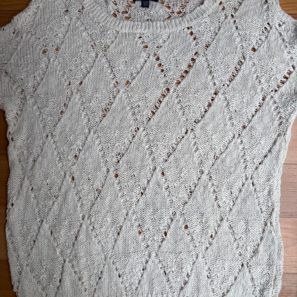 American-eagle Women's Blue and White Top